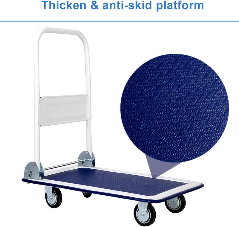 Giantex 10 330lbs Platform Cart Dolly Folding Foldable Moving Warehouse Push Hand Truck - Image 3